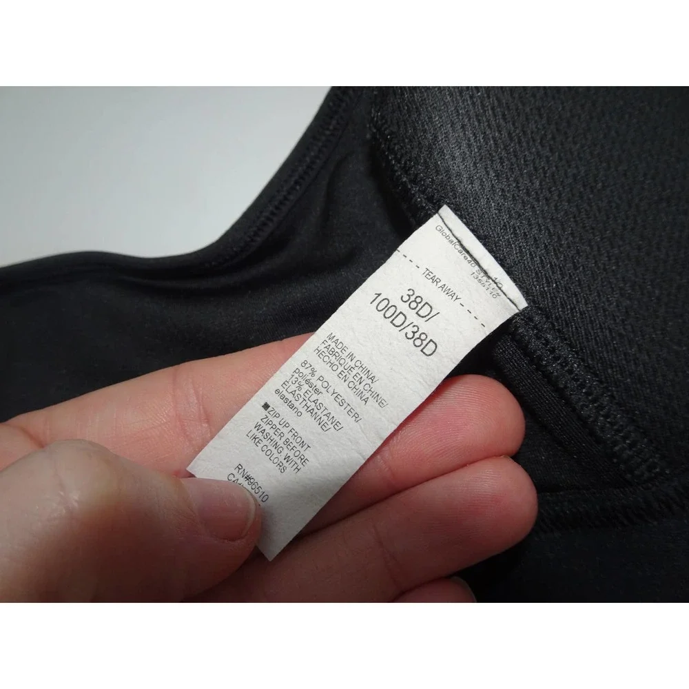 Under Armour Black Sports Bra Front Zipper, 38D - Picture 2 of 7